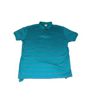 Vintage L.L.Bean Teal & Purple Striped Polo Shirt – Men’s Large – Made in USA